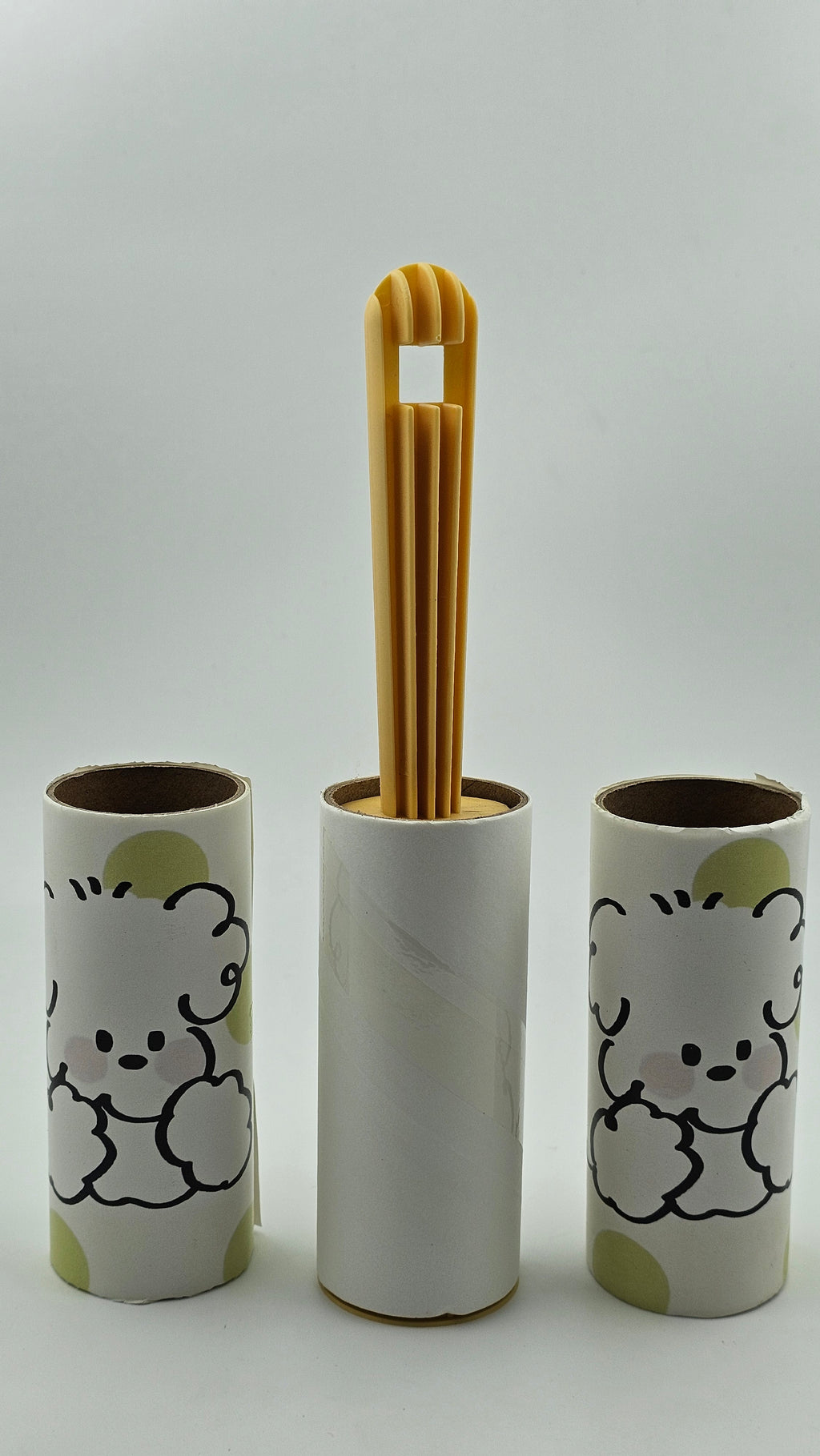 Cute Cartoon Lint Roller with Handle – Refill Pack (Set of 3)
