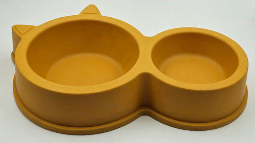 Cute Cat-Ear Dual Pet Bowl – Food & Water Feeder for Cats and Small Dogs