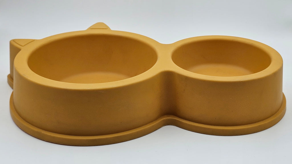 Cute Cat-Ear Dual Pet Bowl – Food & Water Feeder for Cats and Small Dogs
