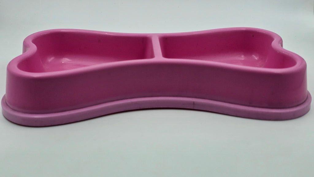 Dual Section Bone-Shaped Pet Bowl